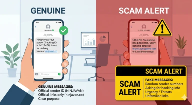 image for ninjavan text message